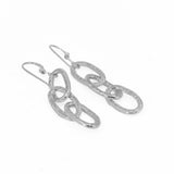 Oval Birch Tree Bark Dangle Earrings Sterling Silver