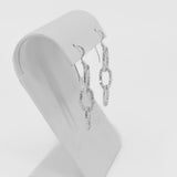 Oval Birch Tree Bark Dangle Earrings Sterling Silver