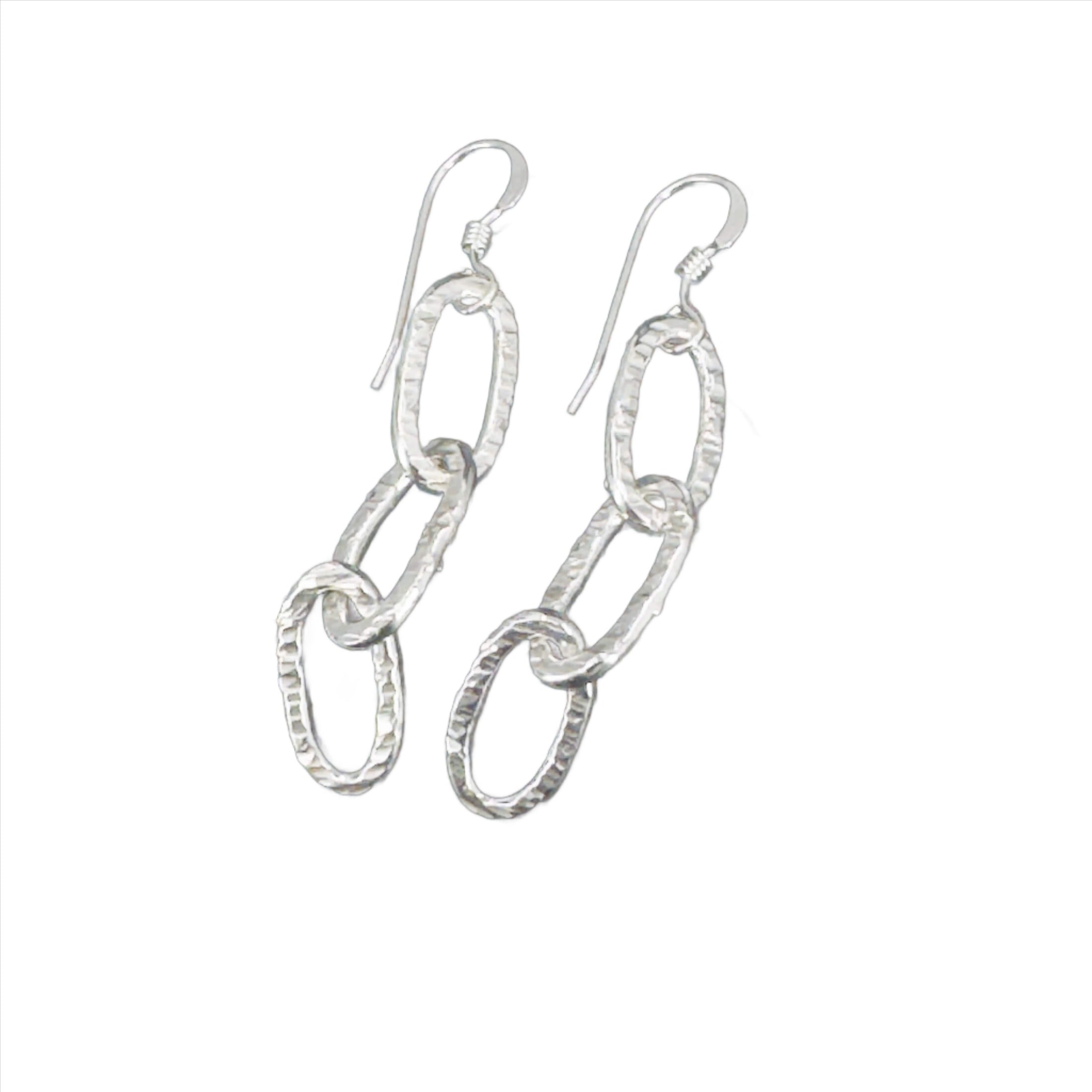 birch tree bark sterling silver stud earrings