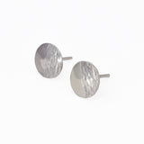 Textured circle stud earrings sterling silver