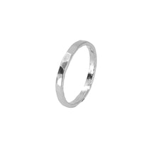Faceted stacking ring in sterling silver