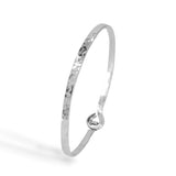 heavy weight textured open bangle bracelet