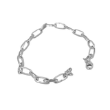 Large paperclip sterling silver chain link bracelet