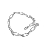 Large paperclip sterling silver chain link bracelet