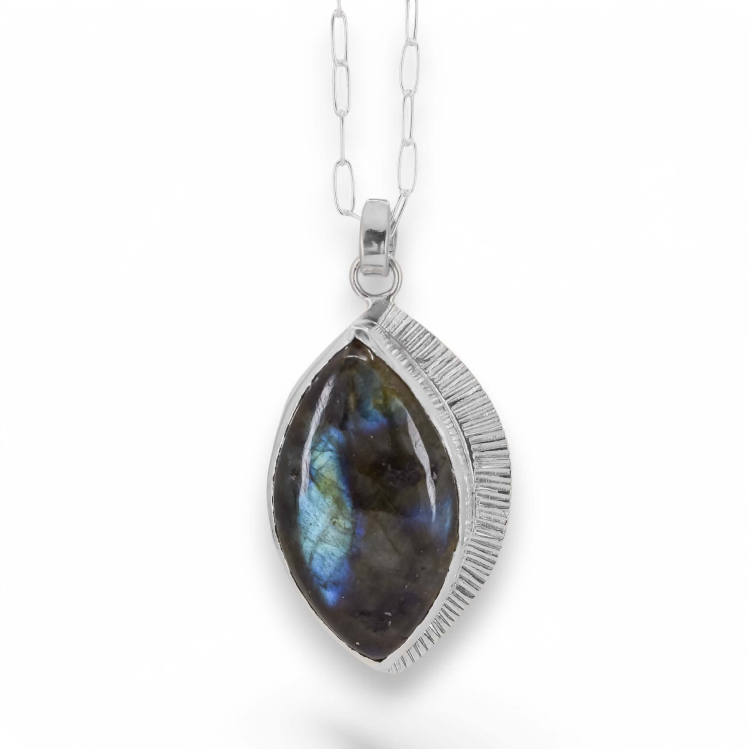Sterling Silver Labradorite Pendant II