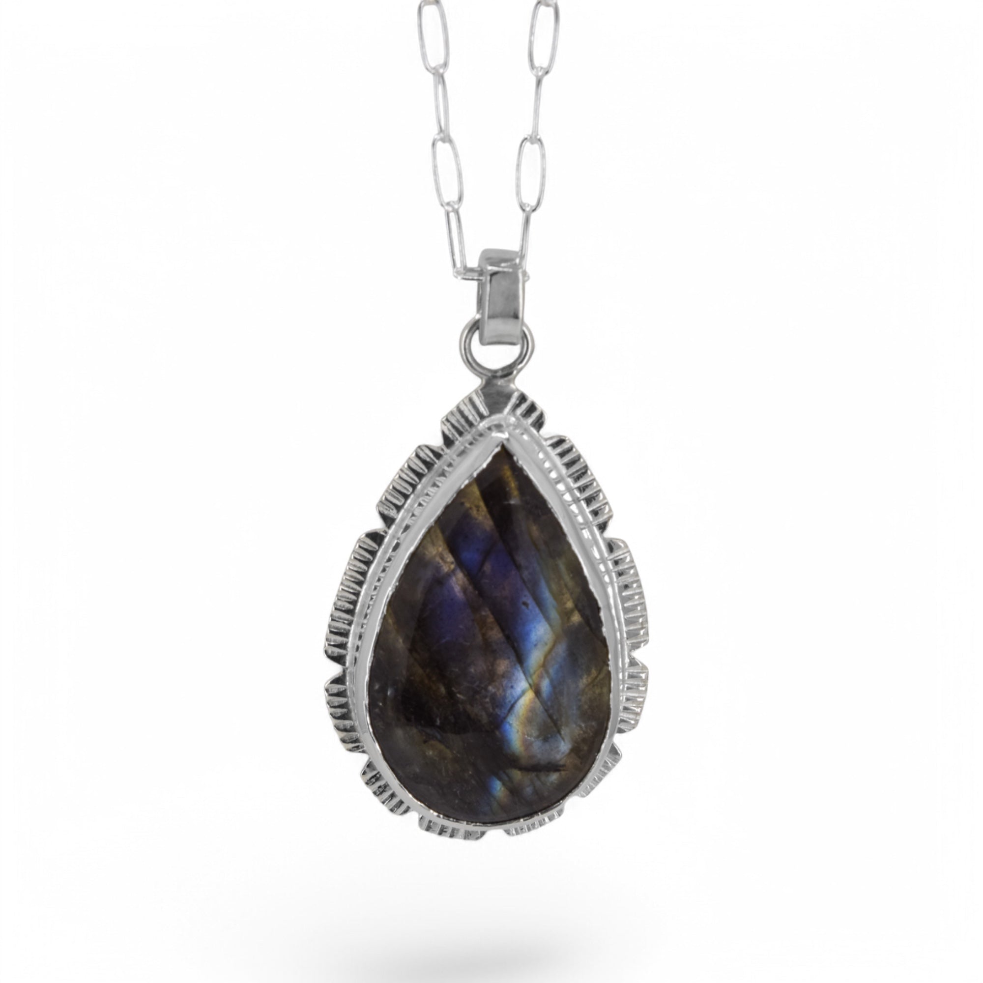 Sterling Silver Labradorite Pendant III