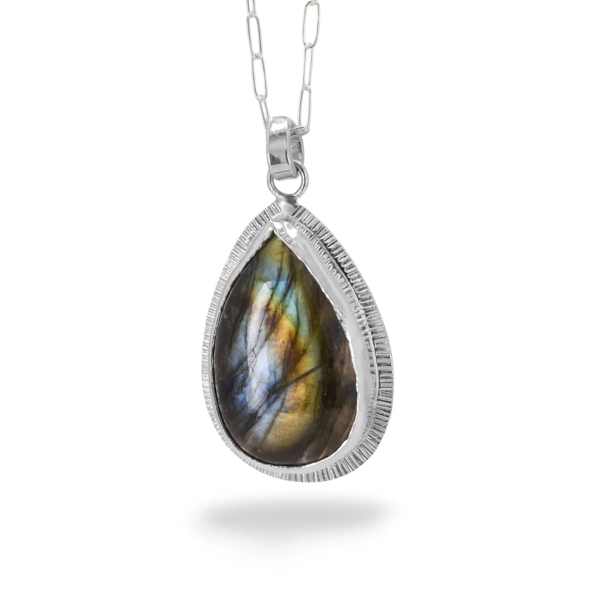 Sterling Silver Labradorite Pendant V