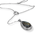 Sterling Silver Labradorite Pendant VII full view of the lariat