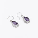 Sterling silver amethyst drop earrings