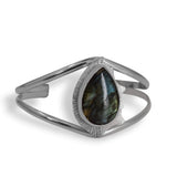 Teardrop Labradorite Cuff Bracelet in Sterling Silver II