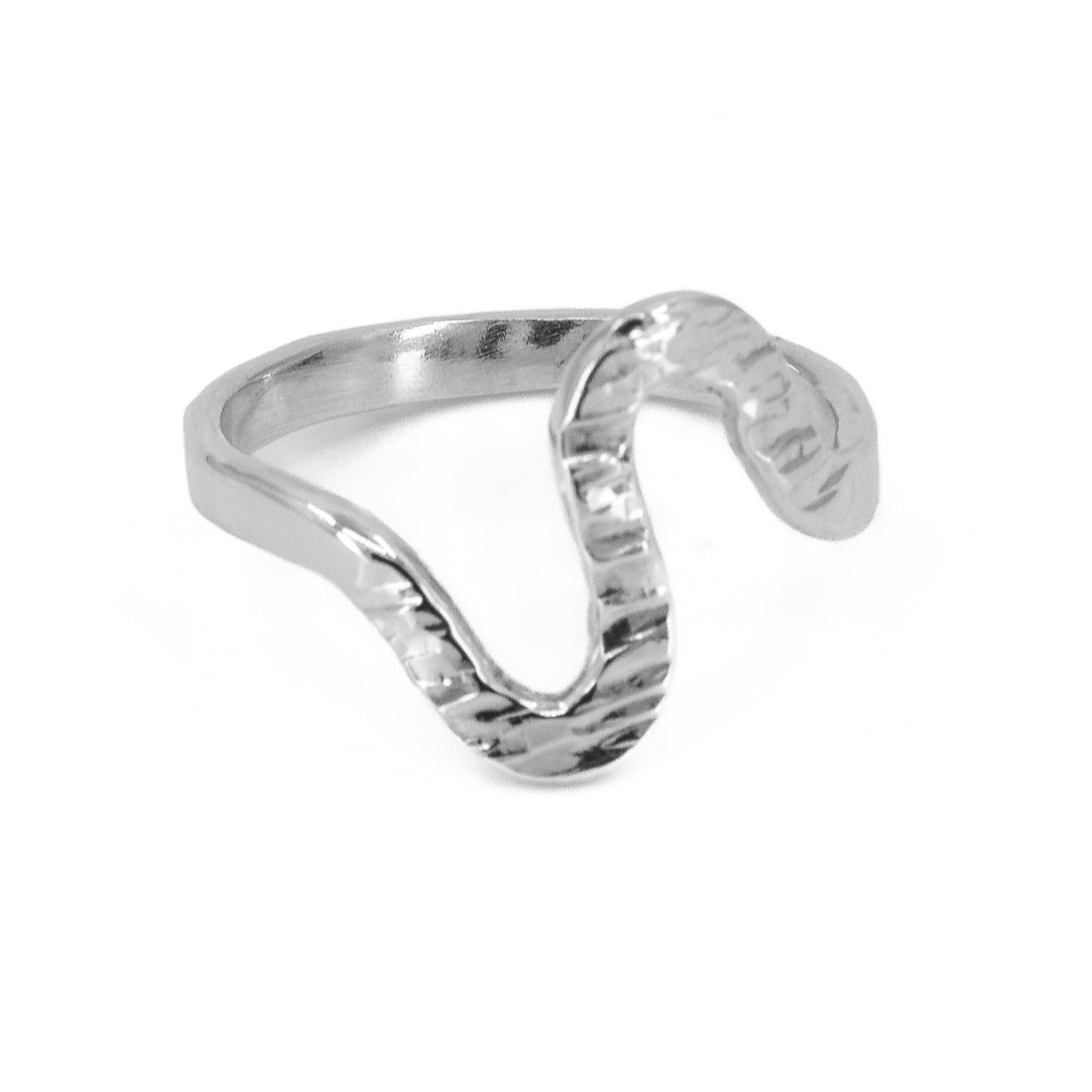 The wave sterling silver textured ring