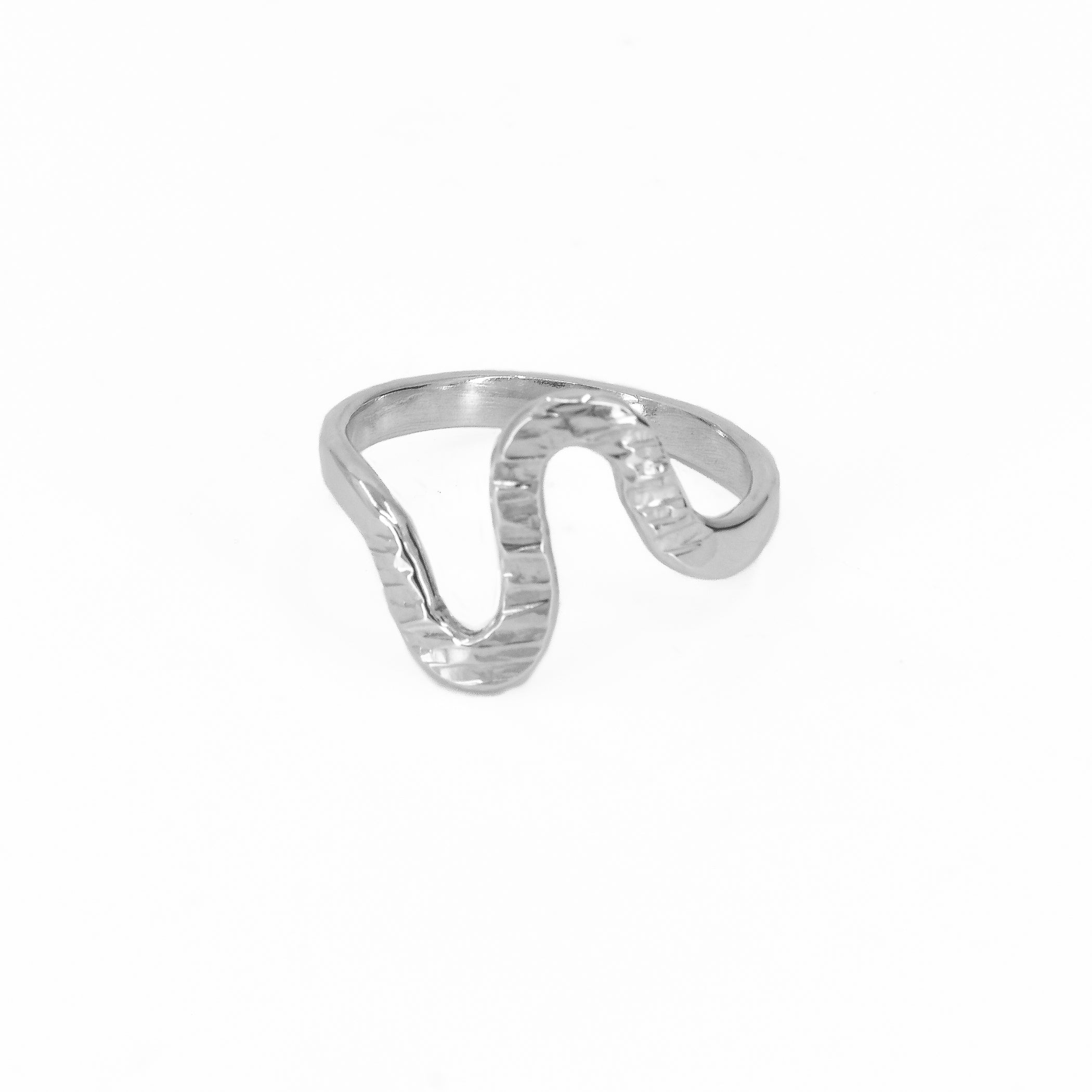 The wave sterling silver textured ring