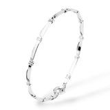 wrapped open bangle bracellet in sterling silver