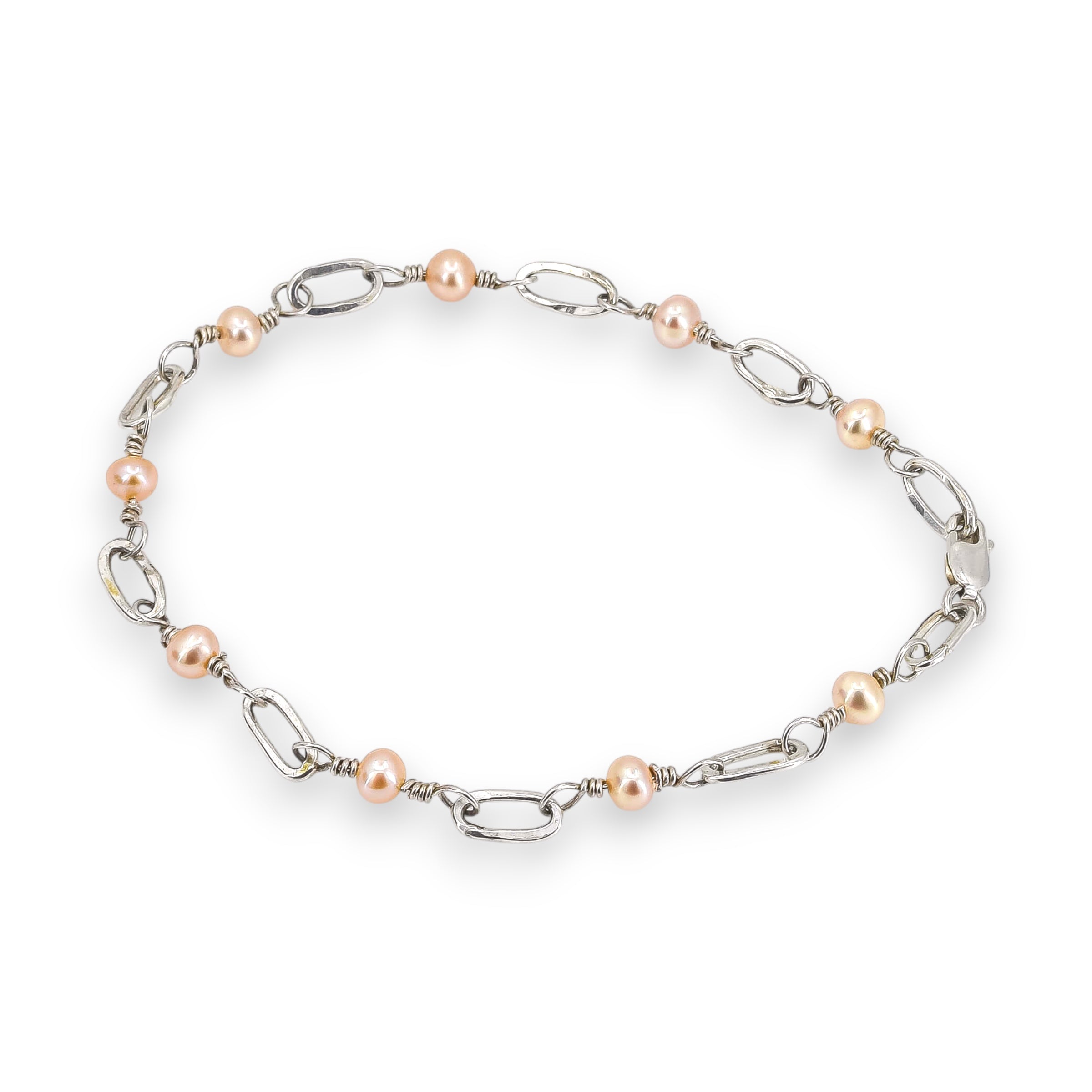 dainty freshwater pearl sterling silver bracelet