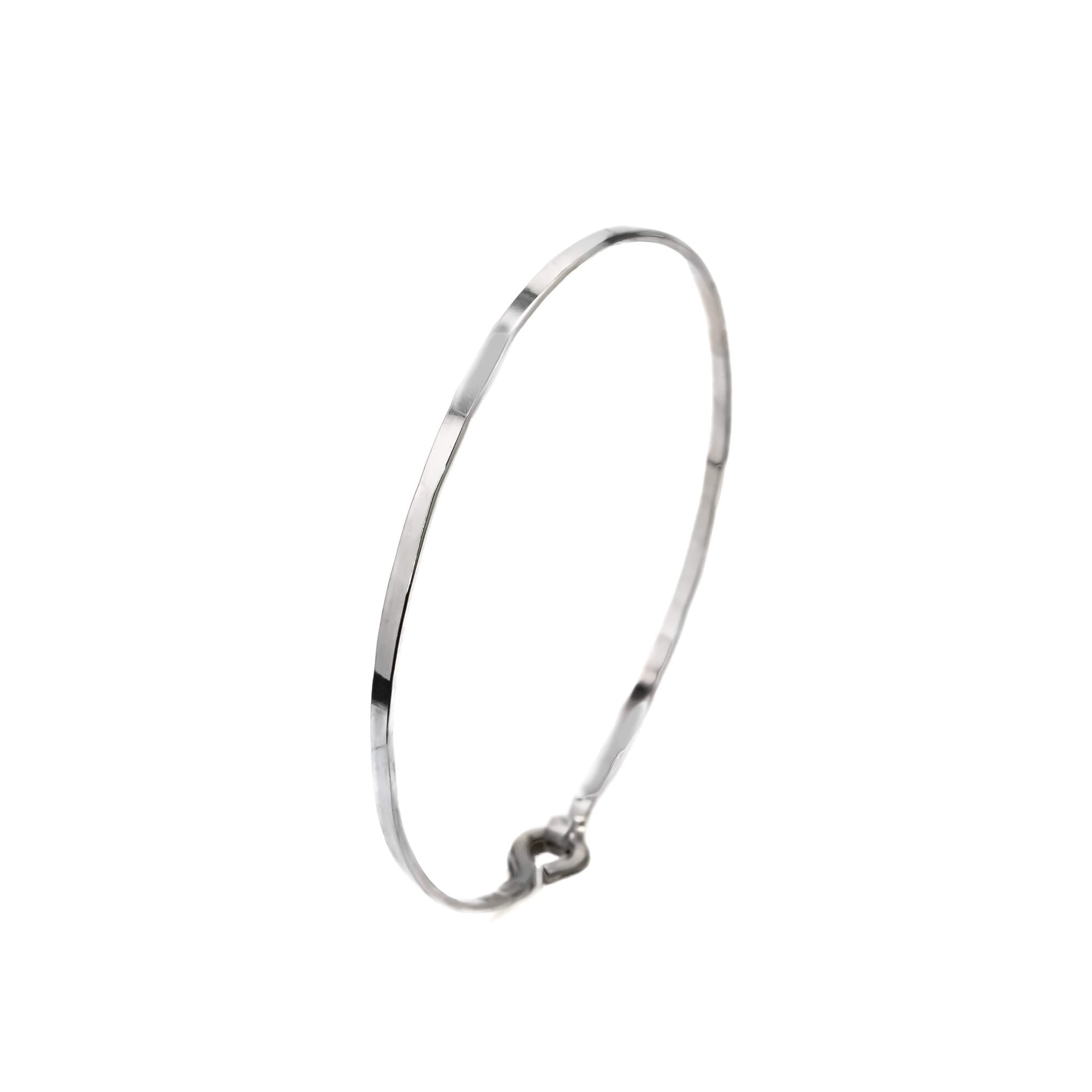 Thin stackable sterling silver bangle bracelet