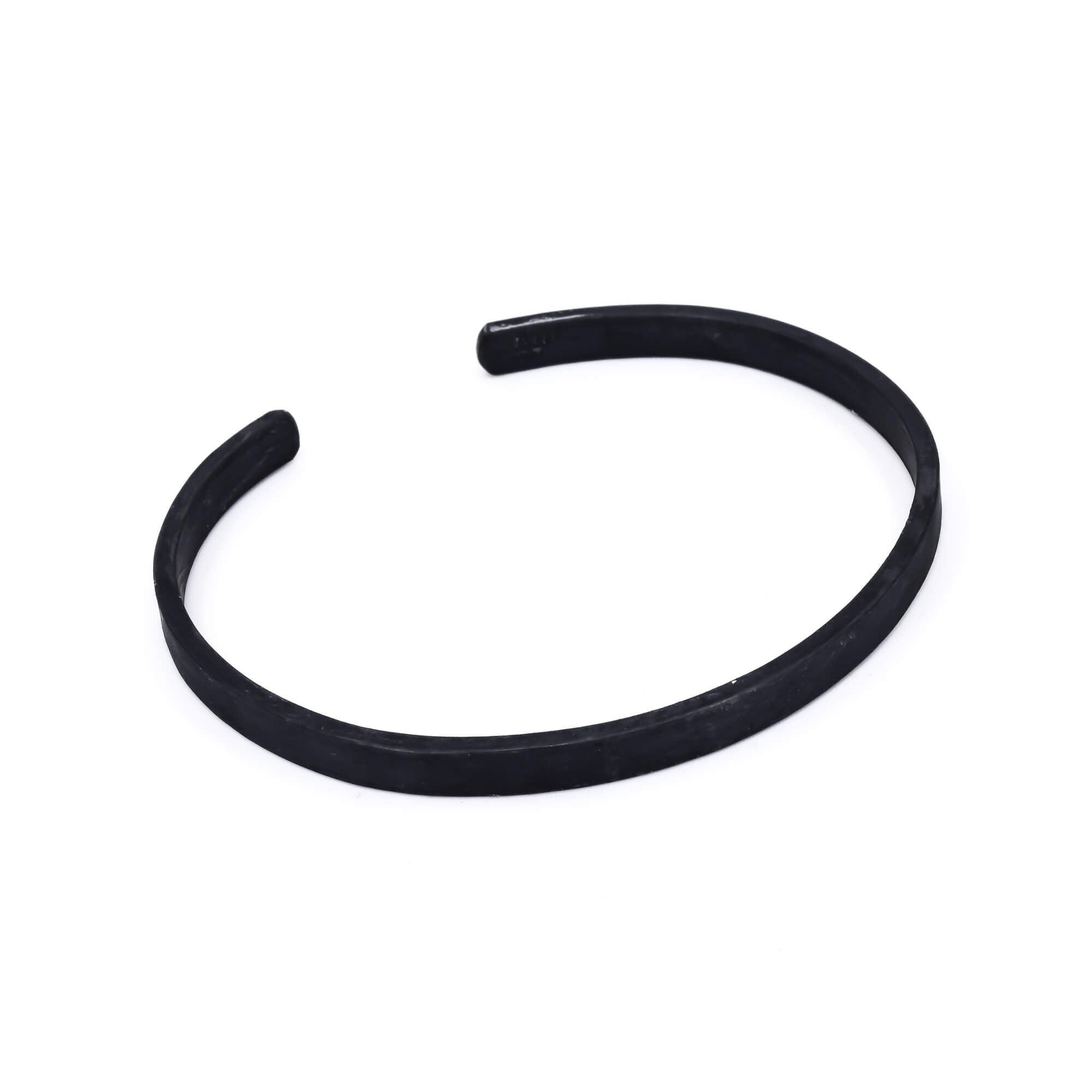 Black oxidized sterling silver cuff bracelet for men